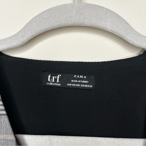 ZARA TRF Preppy Plaid Double Breasted Buttons Blazer Style Longsleeve Mini Dress - Picture 7 of 9